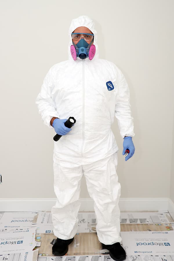 Quest inspector performing independent environmental testing
