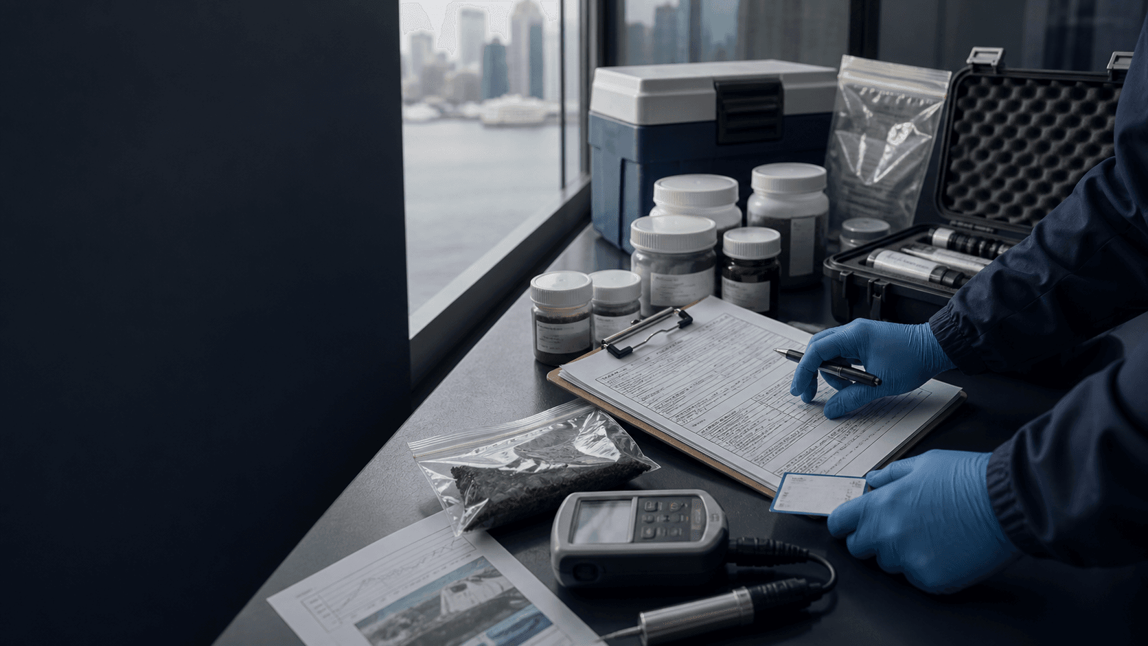 Environmental samples, field instruments and laboratory records organized for verification