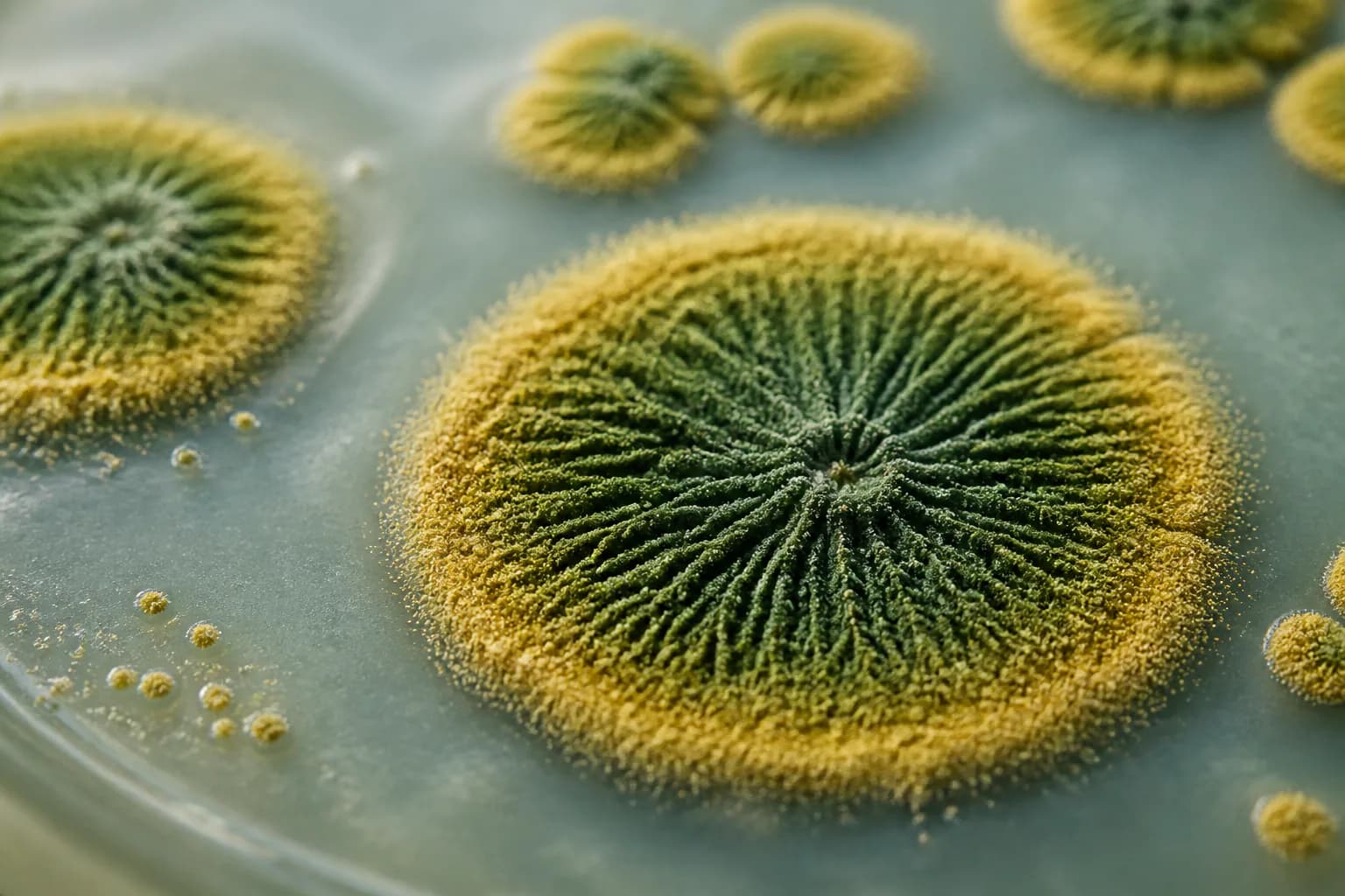Aspergillus field context; laboratory analysis is required for identification