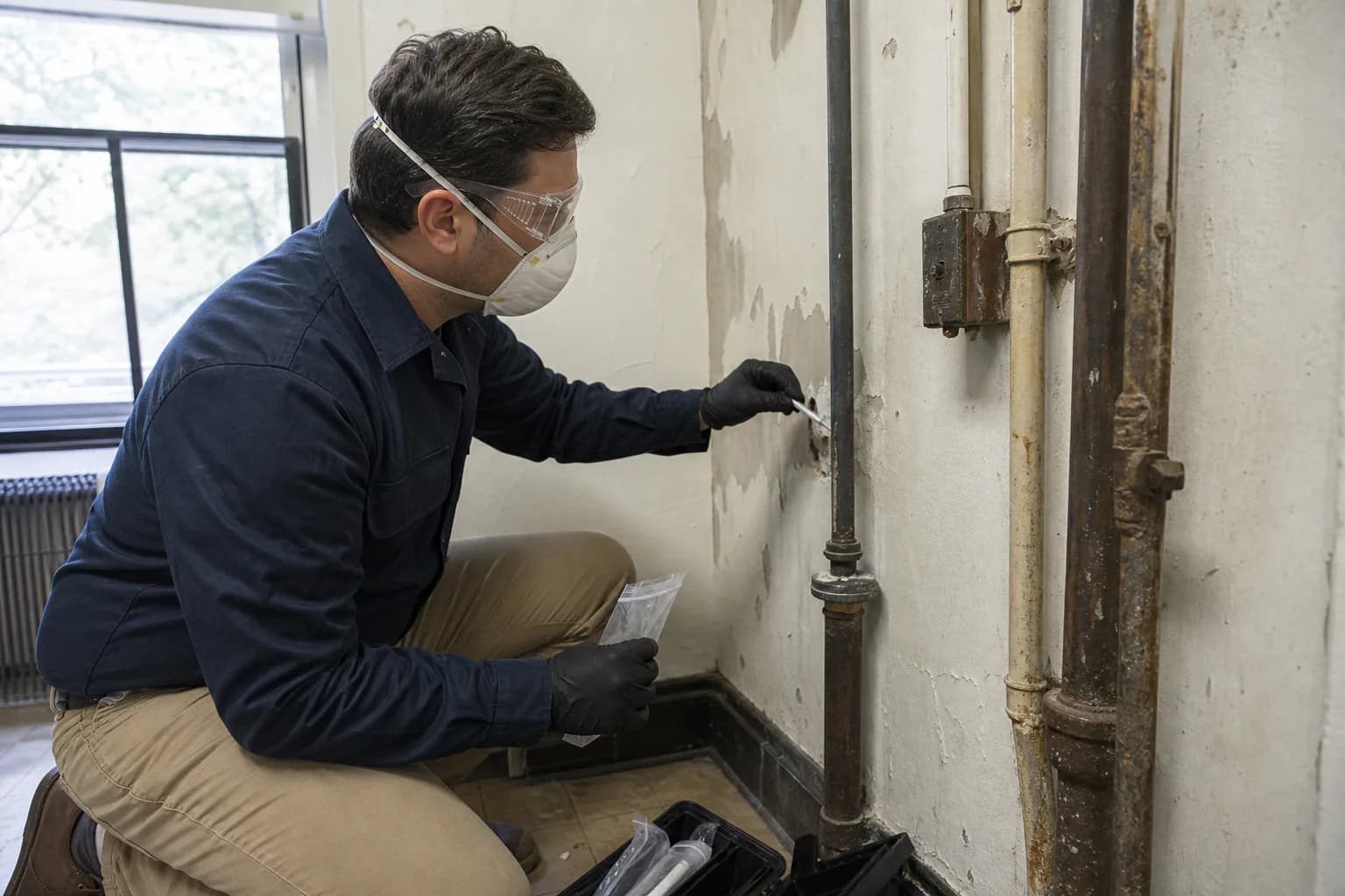 We Are a Trusted Asbestos Inspection Company in Long Island, shown in a professional environmental inspection setting