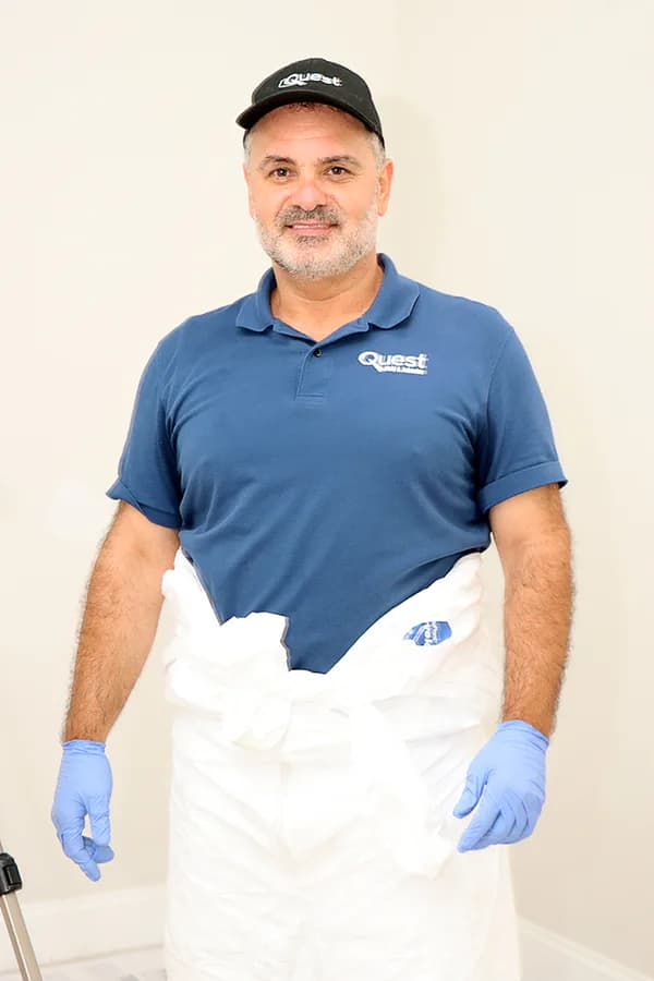 What Happens When You Test Popcorn Ceiling for Asbestos?, documented during a Quest field assessment