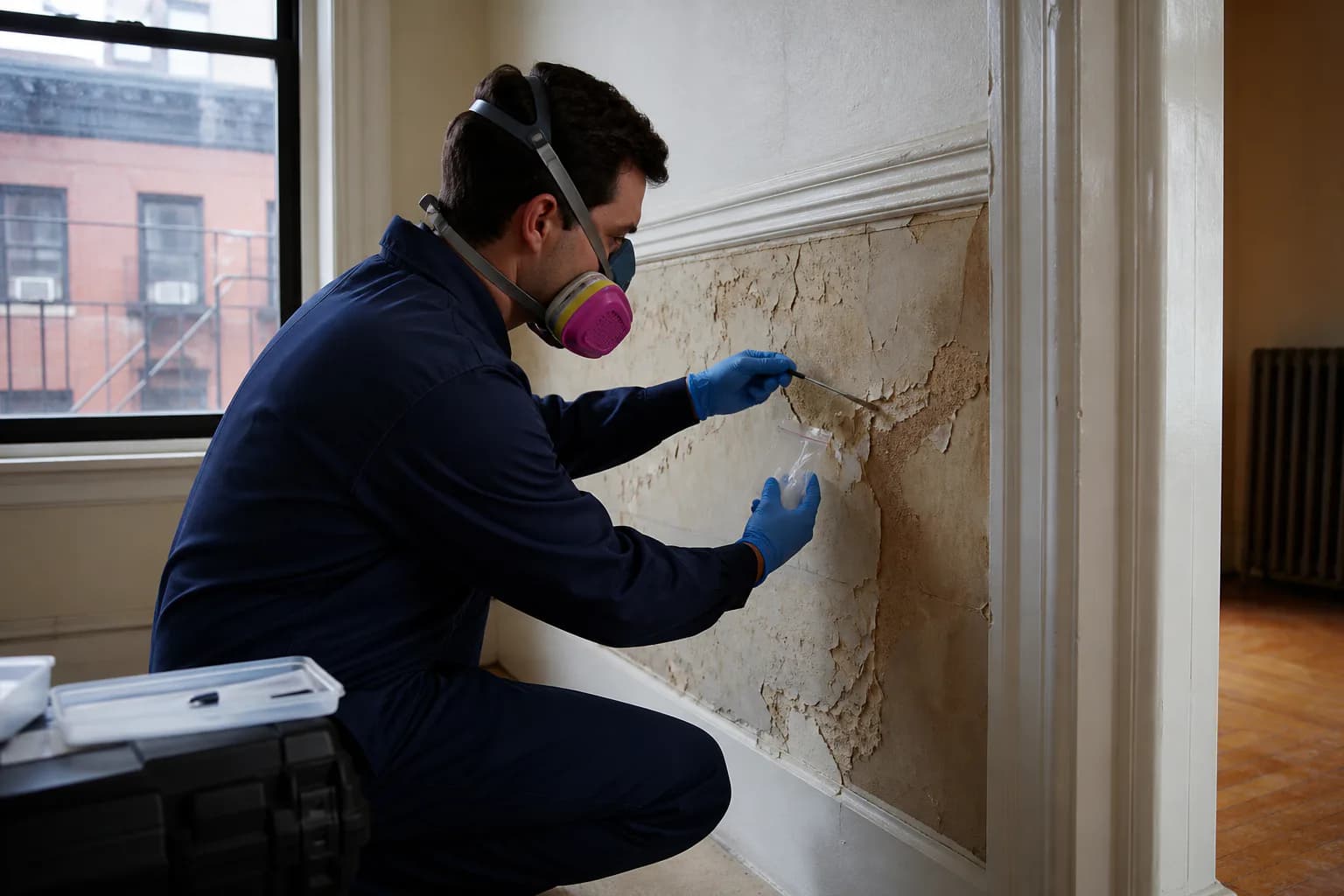 Mold and Asbestos Inspection sampling and documentation, shown in a professional environmental inspection setting