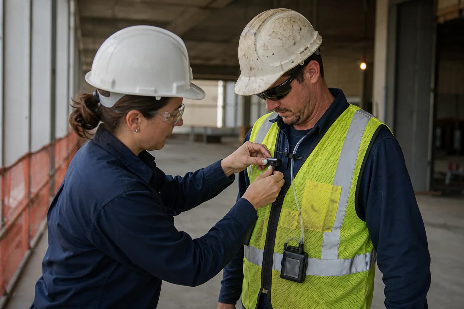 How Silica Testing Labs Analyze The Collected Samples, shown in a professional environmental inspection setting